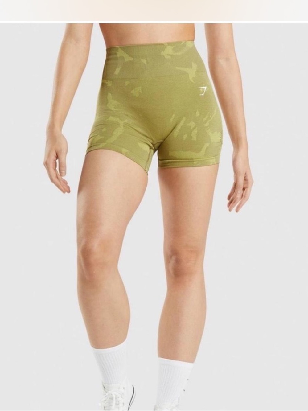 Gymshark Adapt Camo Seamless Shorts Sz Small Savanna Griffin Green